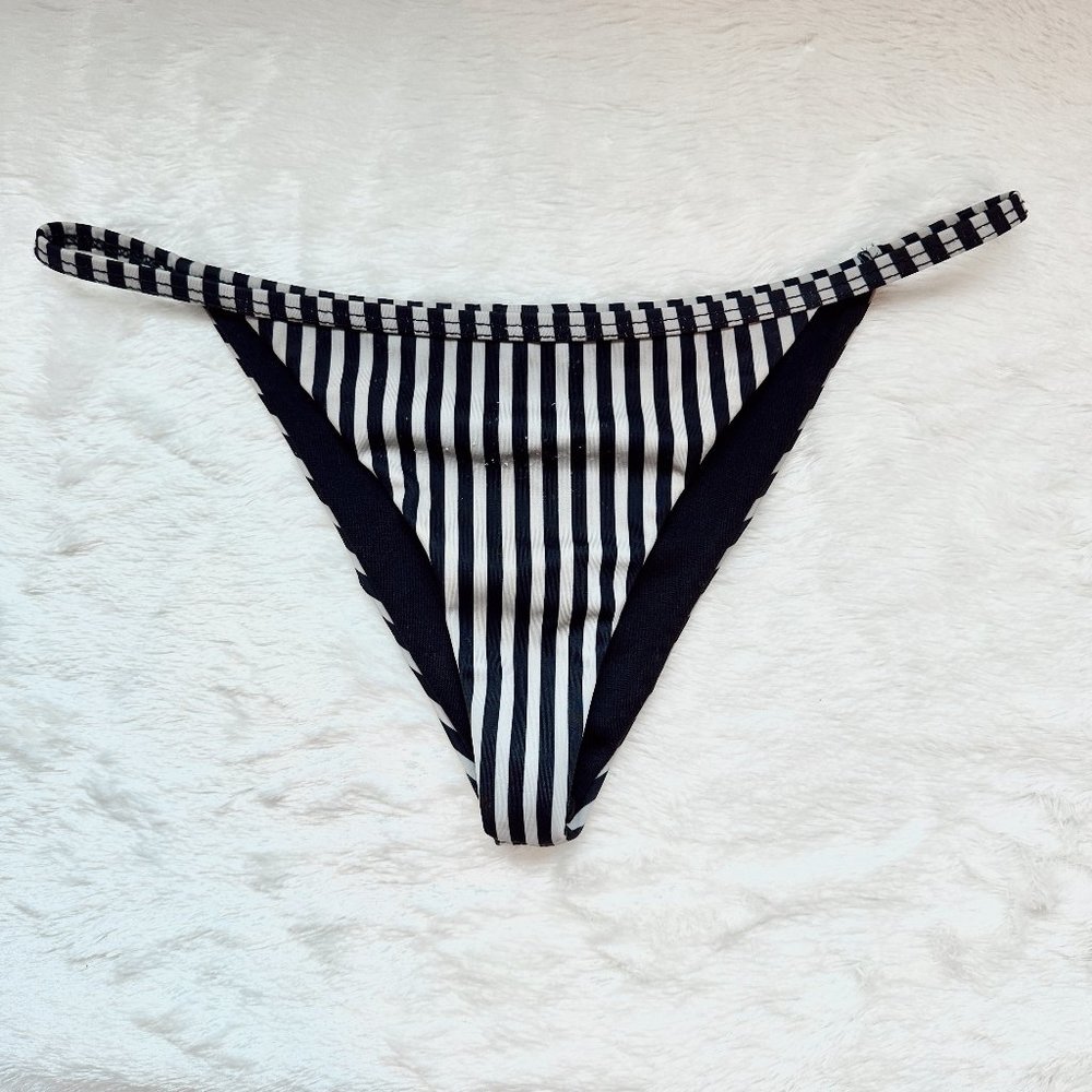 SALERO SWIM Striped Cheeky Bikini Bottoms
